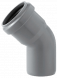 San. bocht 45° 32 grijs  met lipring benor