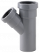 San. t-stuk 45° 50 grijs  met lipring benor