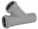 San. t-stuk 45° 40 grijs  met lipring