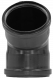 Pp zwart bocht 45° ø125 mm benor