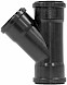 Pp zwart t-stuk 45° ø125 mmm benor