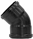 Pp zwart bocht 45° ø32 mm benor