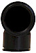 Pp afvoer zwart muuraansluitbocht 90° 40x40