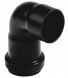 Pp afvoer zwart muuraansluitbocht 90° 40x40