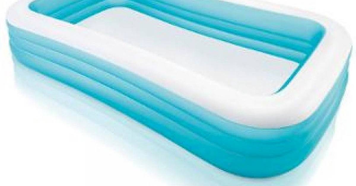 Opblaasbaar zwembad - rechthoekig zwembad van kunststof voor baby's